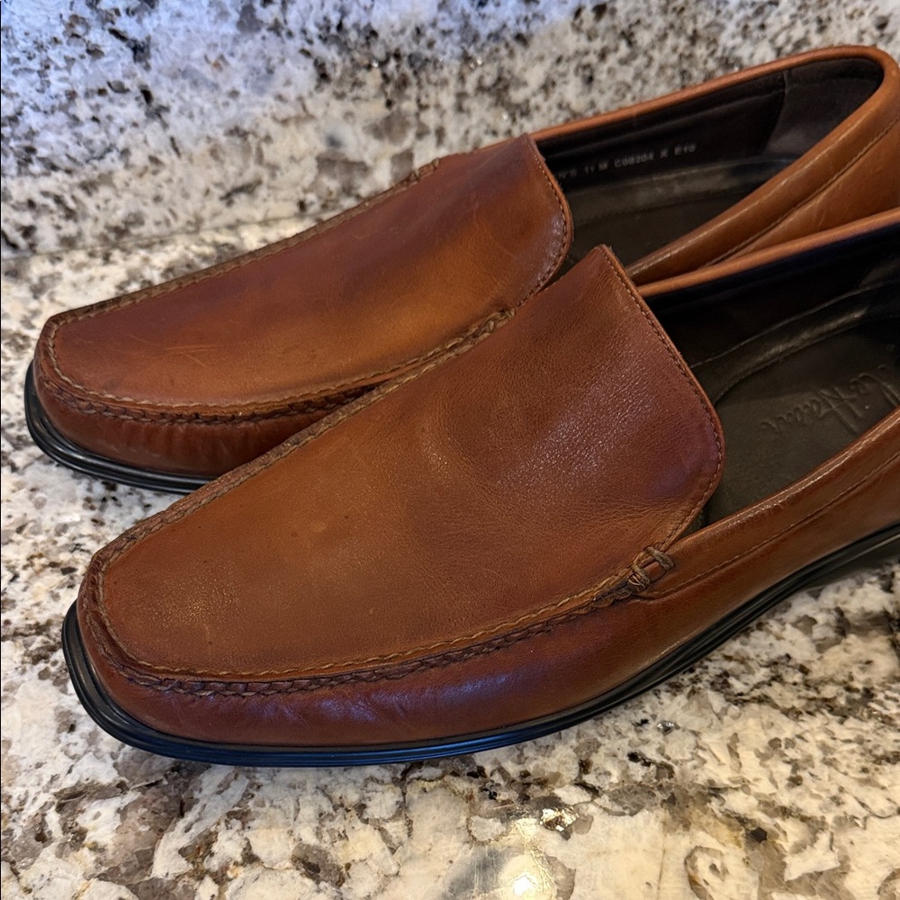 Cole Haan Men's Tan Leather Slip-On Loafers - Picture 11 of 11